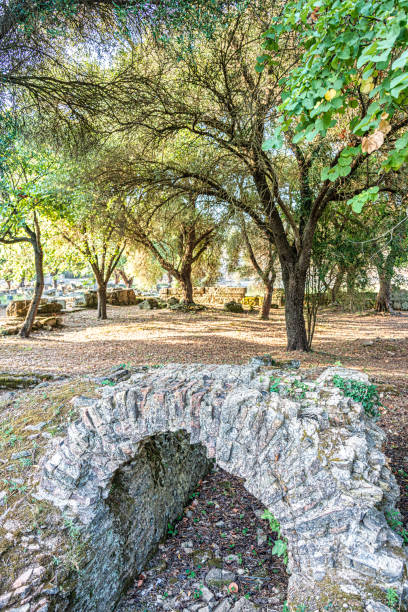 antico sito di olimpia,grecia - zeus olympia statue god foto e immagini stock