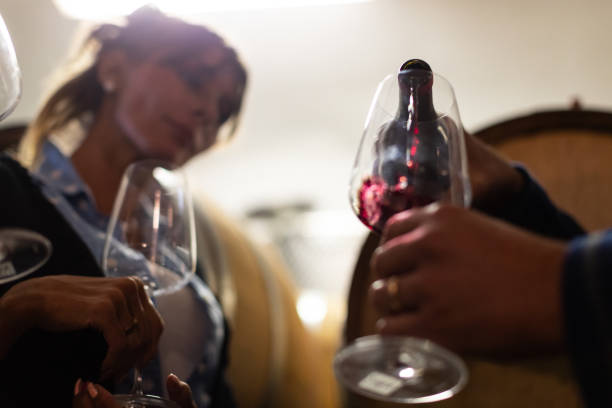 istock Wine tasting in a Italian winery after grape harvesting 1317068858