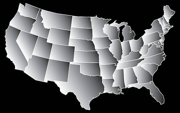 미국 그레이 맵 스톡 사진