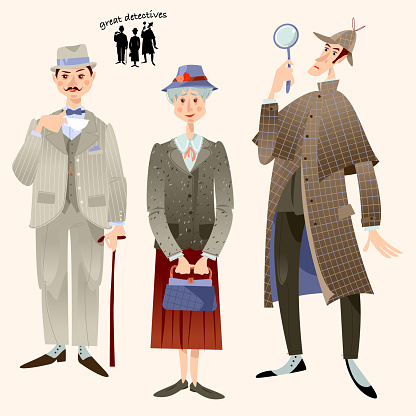Great English detectives. Vector illustration.