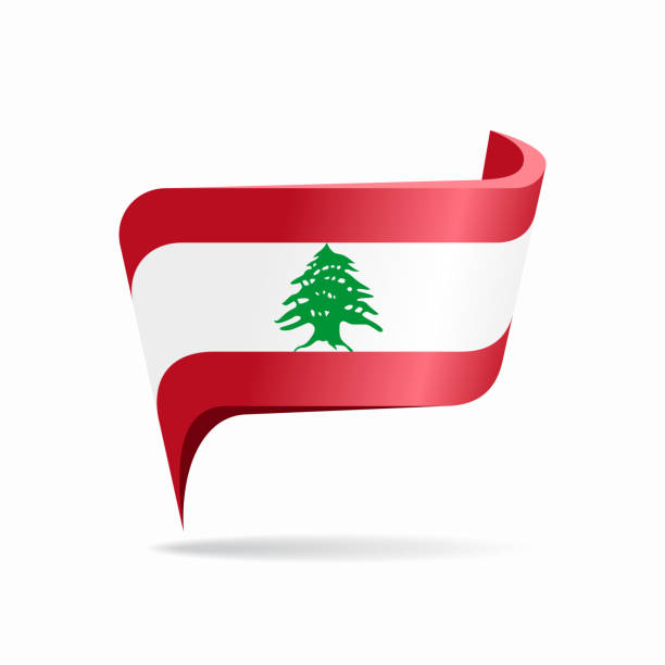 ilustraciones, imágenes clip art, dibujos animados e iconos de stock de diseño del puntero del mapa de bandera libanesa. ilustración vectorial. - lebanon