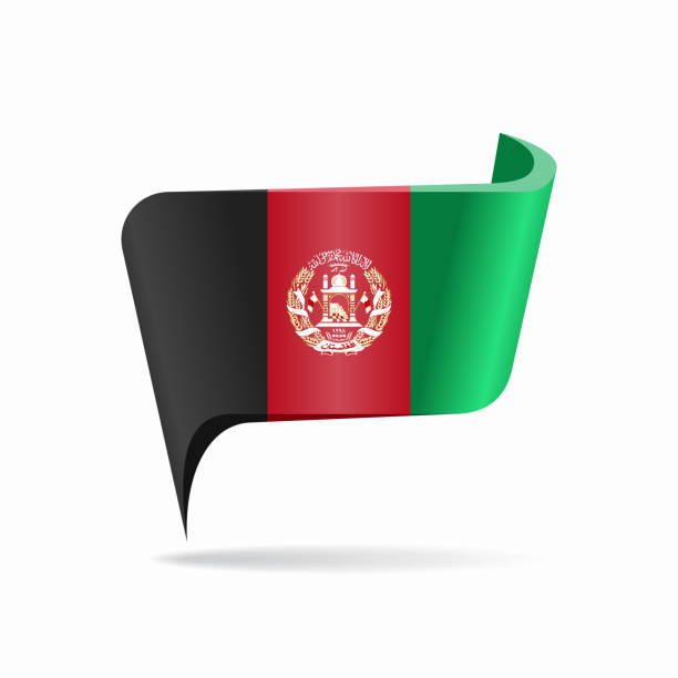ilustrações de stock, clip art, desenhos animados e ícones de afghani flag map pointer layout. vector illustration. - flag of afghanistan