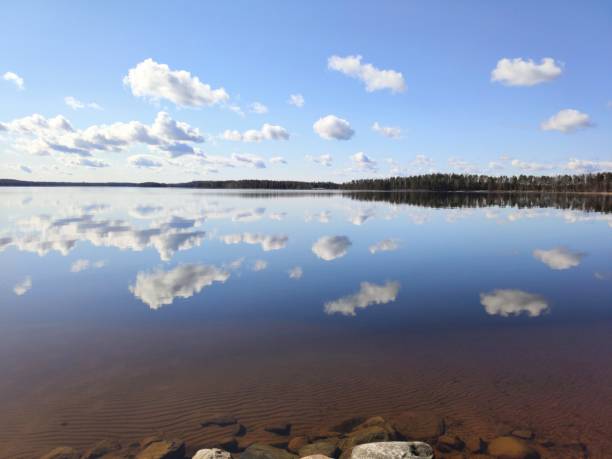 Tranquil Lake Saimaa, Finland stock photo