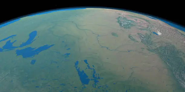 Photo of Missouri River in planet earth from space