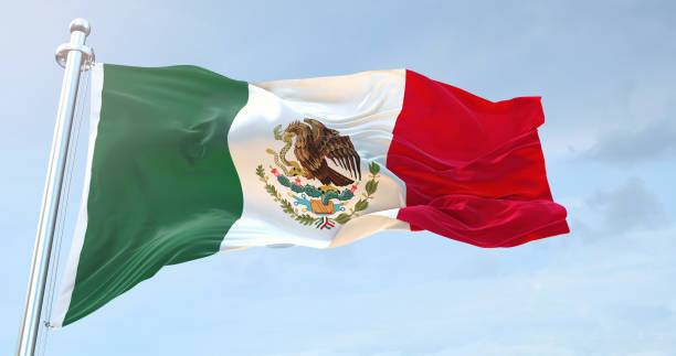 mexico flag - mexican flag mexico flag digitally generated image imagens e fotografias de stock