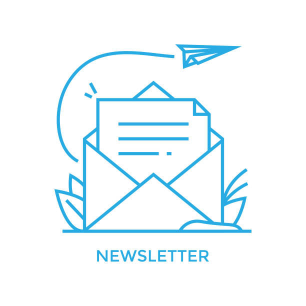 Newsletter and Email Subscribe Line Icon. Scalable to any size. Vector Illustration EPS 10 File. email subscription stock illustrations