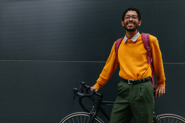 istock Happy hispanic cyclist in the city 1317079669