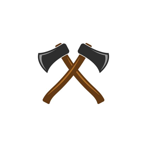 axe icon vector illustration design template axe icon vector illustration design template web silhouette of firefighter logo stock illustrations