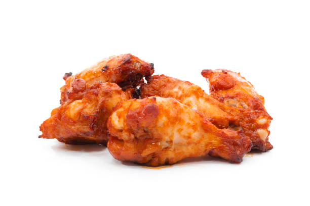 istock Grilled chicken legs and barbecue chicken on a white background 1317082676