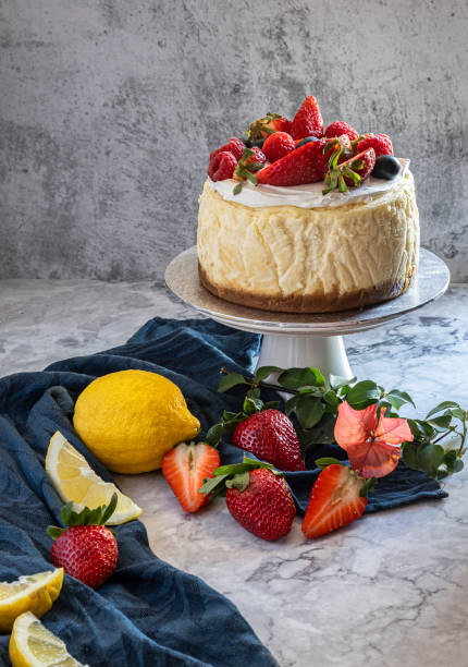 Cake on marble background