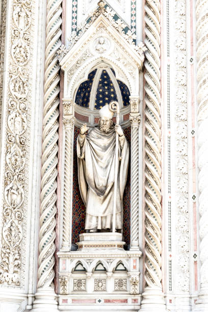 istock Man with walking stick Cathedral of Florence 1317084713
