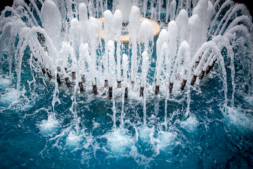 A fountain in Parque das Nacoes, Expo district in Lisboa, Portugal
