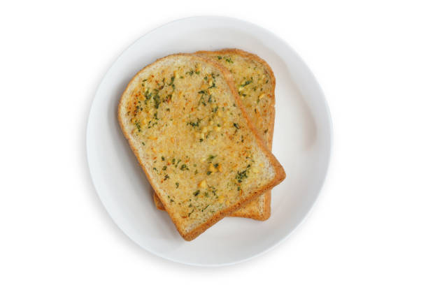 istock Weed garlic bread, Toasted bread with garlic and marijuana leaves 1317085963