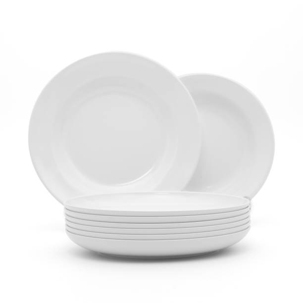 istock set clean dishes glasses on white background 1317088248
