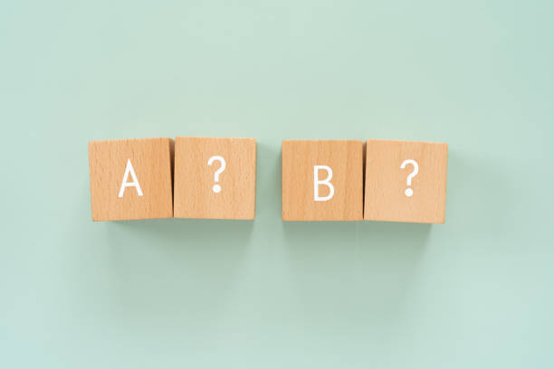 istock A or B; Wooden blocks with 