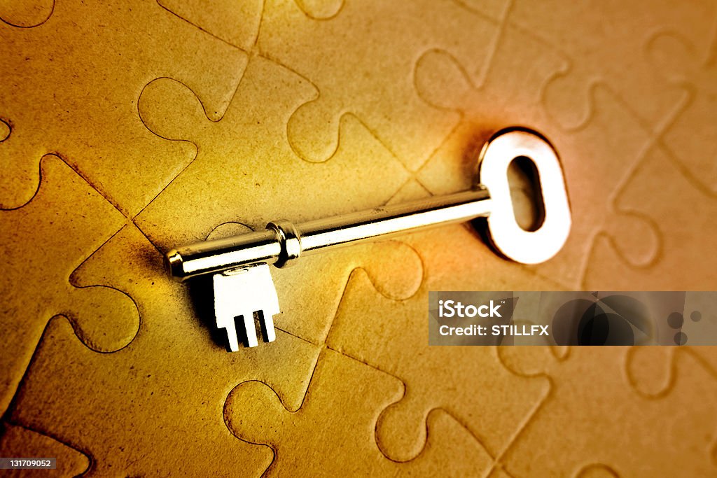 Chiave su puzzle - Foto stock royalty-free di Accessibilità