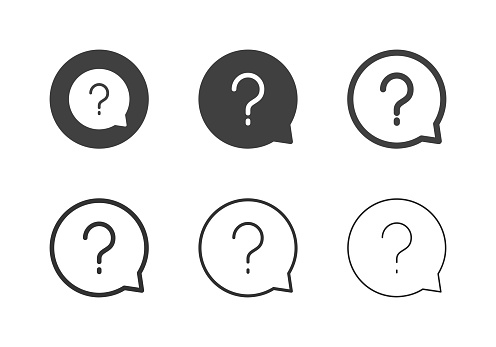 Question Bubble Icons Multi Series Vector EPS File.