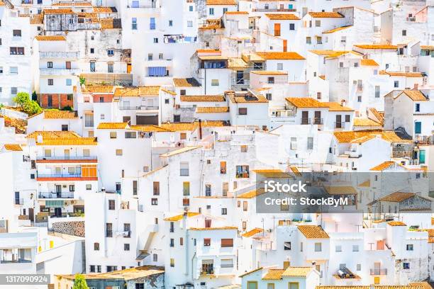 Traditional White Houses Village Stock Photo - Download Image Now - Andalusia, Travel Destinations, Spain