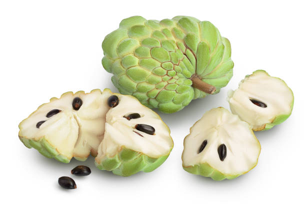 istock Sugar apple or custard apple isolated on white background with clipping path and full depth of field. Exotic tropical Thai annona or cherimoya fruit 1317091726
