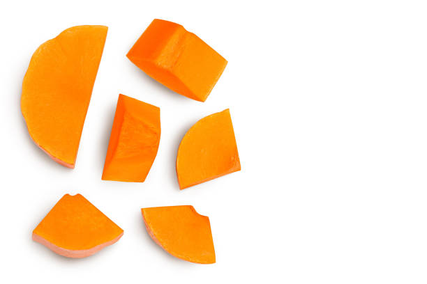 istock butternut squash slice isolated on white background with clipping path and full depth of field. Top view with copy space for your text. Flat lay 1317091786