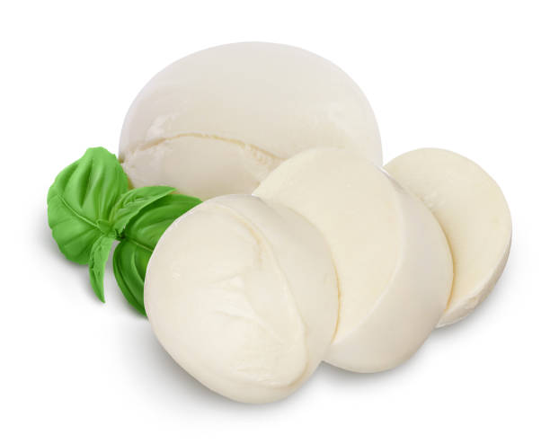 istock Mozzarella cheese sliced isolated on white background with clipping path and full depth of field 1317091987