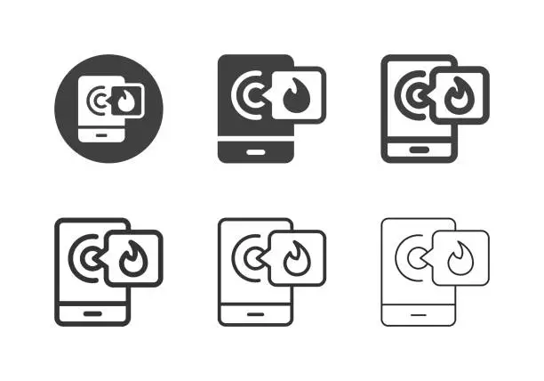 Vector illustration of Fire Emergency Calling Icons - Multi Series