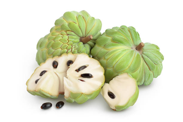 istock Sugar apple or custard apple isolated on white background with clipping path and full depth of field. Exotic tropical Thai annona or cherimoya fruit 1317099675