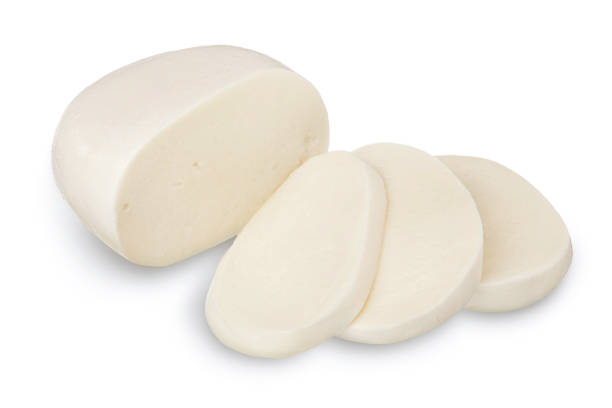 istock Mozzarella cheese sliced isolated on white background with clipping path and full depth of field 1317100807