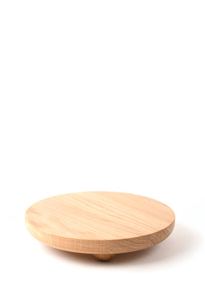 istock Round wooden podium on white background for product. 1317102738