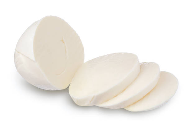 istock Mozzarella cheese sliced isolated on white background with clipping path and full depth of field 1317102750