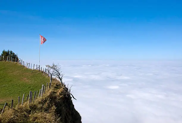 View over the clouds from the Rigi mountain in central switzerland