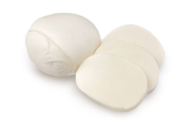 istock Mozzarella cheese sliced isolated on white background with clipping path and full depth of field 1317105081