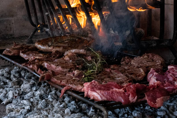 Grilling steaks and sausages