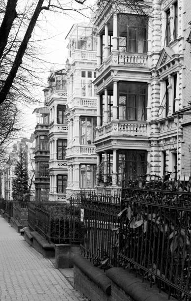 istock Architecture - Wilhelminian style, black and white 131710952