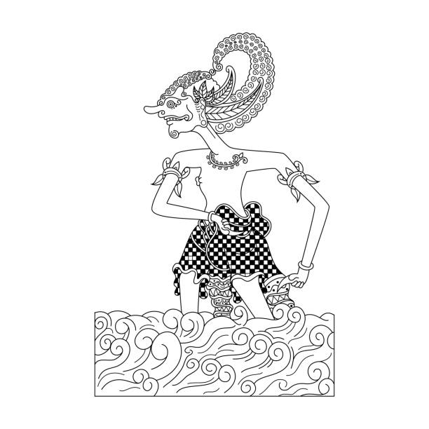 Puppet skin character Illustration of Wayang kulit character wayang kulit stock illustrations