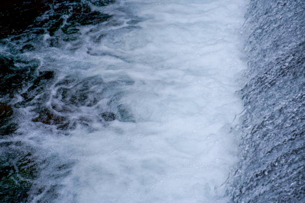 Close-up of a fast river flow.