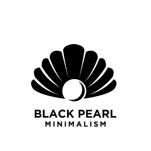 ilustrações, clipart, desenhos animados e ícones de simples pérola negra minimalismo ícone vetor - pearl shell jewelry gem