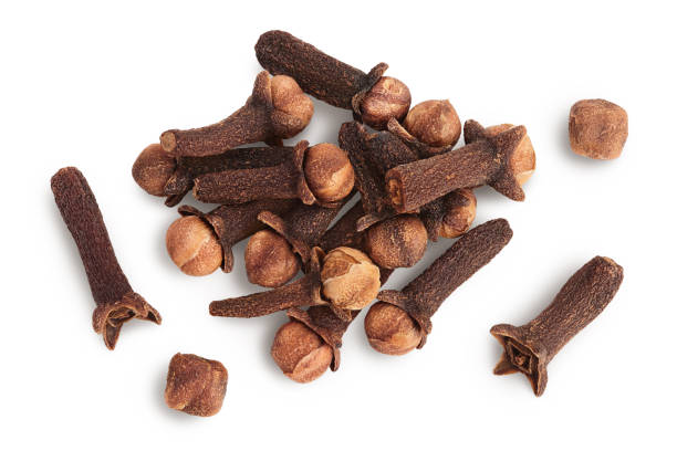 istock Dry spice cloves isolated on white background with clipping path. Top view. Flat lay 1317114583