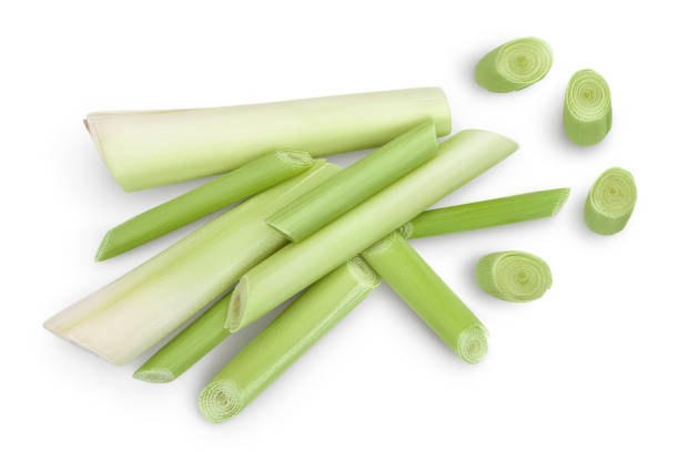 istock Fresh Lemongrass isolated on white background with clipping path. Top view. Flat lay 1317115609