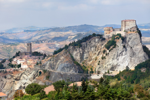 View of the Fortress of San Leo and town of the Marche regions. There is the death-place of Count Cagliostro.
