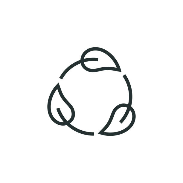 illustrazioni stock, clip art, cartoni animati e icone di tendenza di icona linea rifiuti zero - risorse-sostenibili