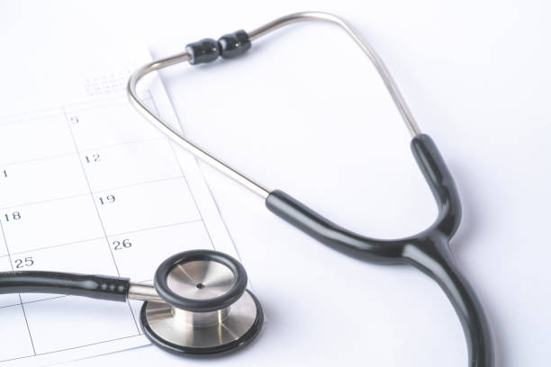 istock Stethoscope on calender Background stock photo 1317119296