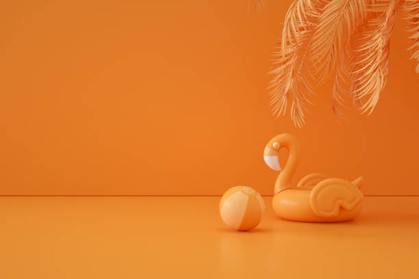 istock Minimal Summer Holiday Concept Orange Background 1317119309