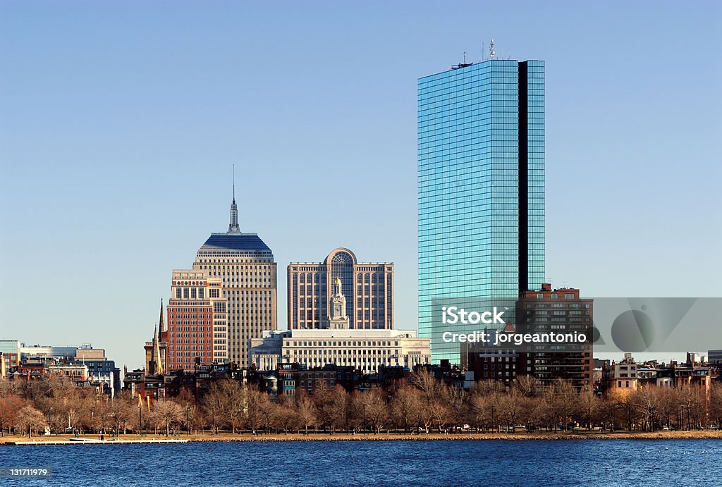 John Hancock Tower Boston view from Cambridge. Boston - Massachusetts Stock Photo