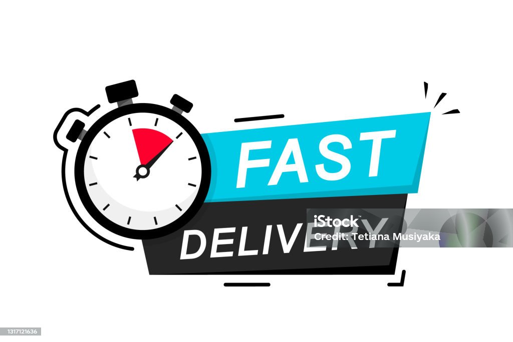 Express Delivery Icon Fast Delivery Express And Urgent Delivery Services  Stopwatch Sign Timer And Express Delivery Inscription Fast Delivery Logo  Design Vector Illustration Stock Illustration - Download Image Now - iStock