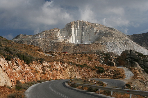 Marble quarry  on Naxos in Greece, Europe