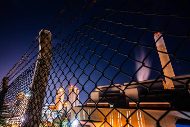 The Castle Peak Power station at night