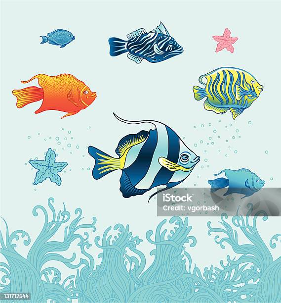 Ilustración de Tropical Fishes Vecror Juego y más Vectores Libres de Derechos de Acuario - Recinto para animales en cautiverio - Acuario - Recinto para animales en cautiverio, Alga, Animal