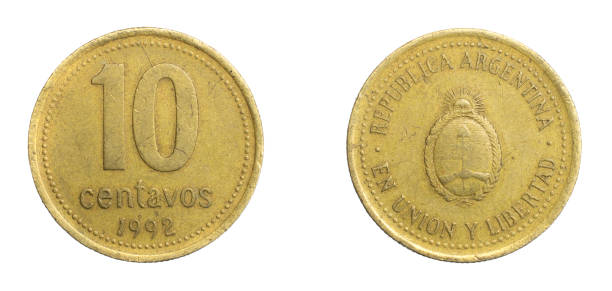 istock Argentina ten centavos coin on a white isolated background 1317126276