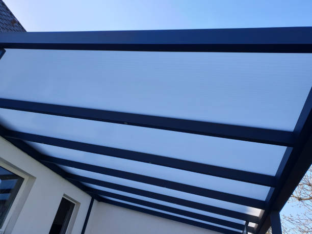 istock Terrace roofing made of plastic transparent light 1317130036